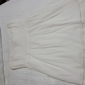 White Summer Strapless Cotton Dress